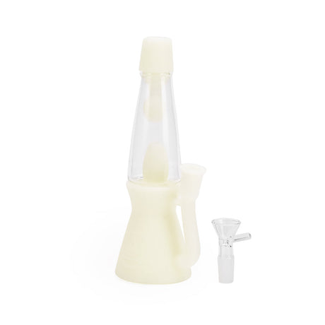 Ritual 7.5'' Silicone Lava Lamp Bong in UV Titanium White - Front View