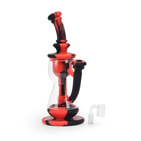 Ritual 10'' Silicone Deluxe Incycler in Black & Red with Clear Chambers - Side View