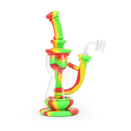 Ritual 10'' Silicone Deluxe Incycler in Rasta colors with clear chamber - Front View