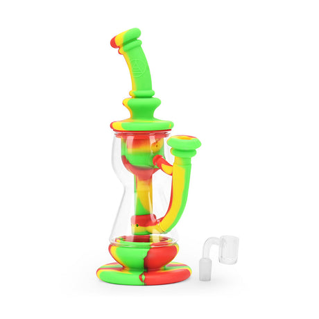 Ritual 10'' Silicone Deluxe Incycler in Rasta colors front view on white background