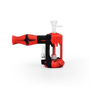Ritual 6'' Duality Silicone Dual Use Bubbler in Black & Red with Glass Bowl - Front View