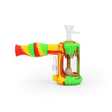 Ritual 6'' Duality Silicone Dual Use Bubbler in Rasta colors, front view on white background