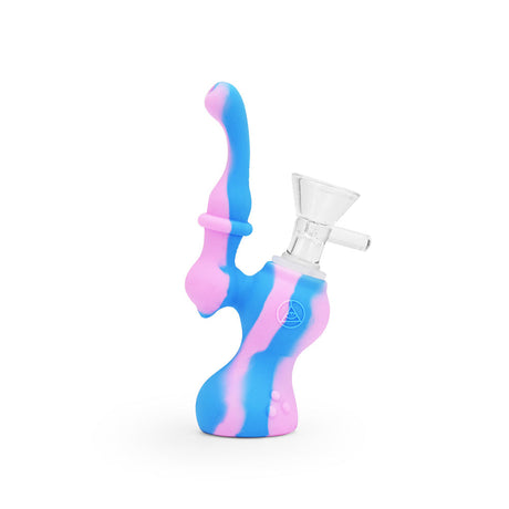 Ritual 5'' Silicone Upright Bubbler in Cotton Candy Colors, Front View on White Background