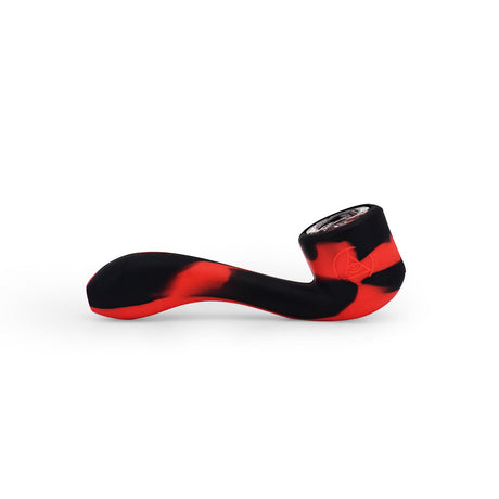 Ritual 4.5'' Silicone Sherlock Pipe in Red & Black - Durable, Easy to Clean, Side View