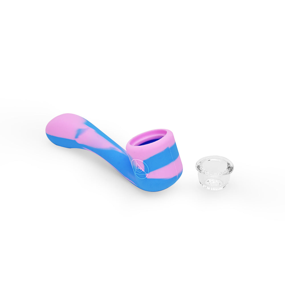 Ritual 4.5'' Silicone Sherlock Pipe in Cotton Candy Colors with Removable Glass Bowl - Front View