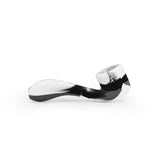 Ritual 4.5'' Silicone Sherlock Pipe in Black & White Marble Design - Side View