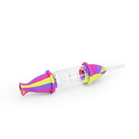 Ritual 7'' Silicone Deluxe Nectar Collector in Miami Sunset colors - Angled Side View