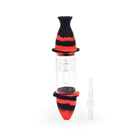 Ritual 7'' Silicone Deluxe Nectar Collector in Black & Red with Titanium Tip - Front View