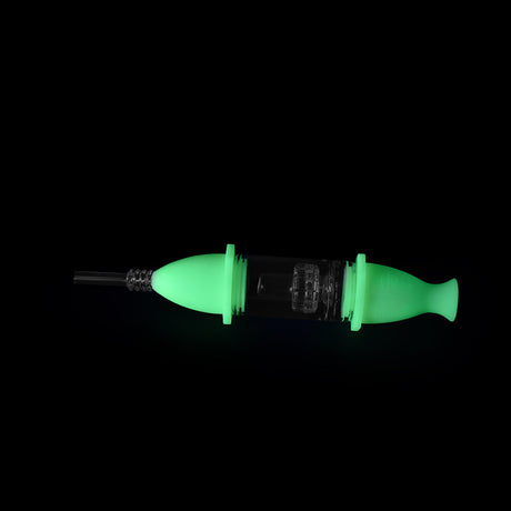 Ritual 7'' Silicone Nectar Collector in UV Titanium White, Glows in Dark, Front View