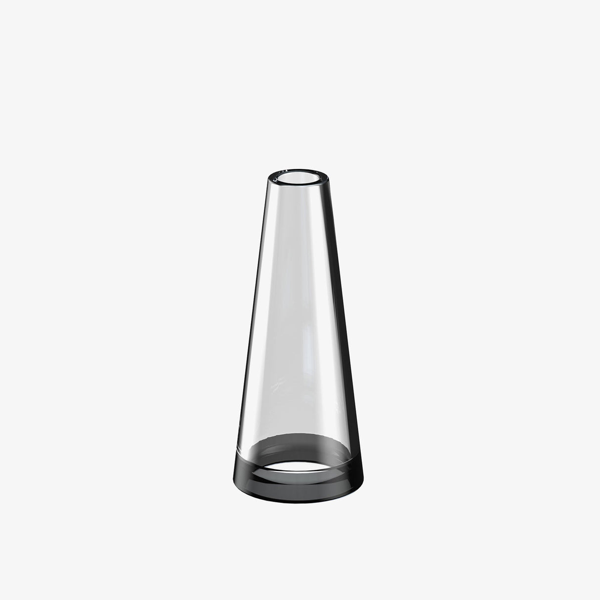 SOFTGLASS Handcrafted Cone Top for Totem - Clear with Black Base, Front View