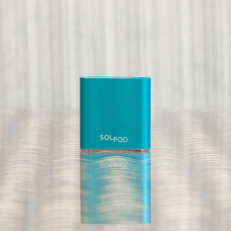 Helio Supply SolPod Express Kit in teal, compact vaporizer for on-the-go use, front view