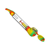 Sunakin America H20G SWAP Water Pipe with Silicone and Glass, Rasta Colors, Angled Side View