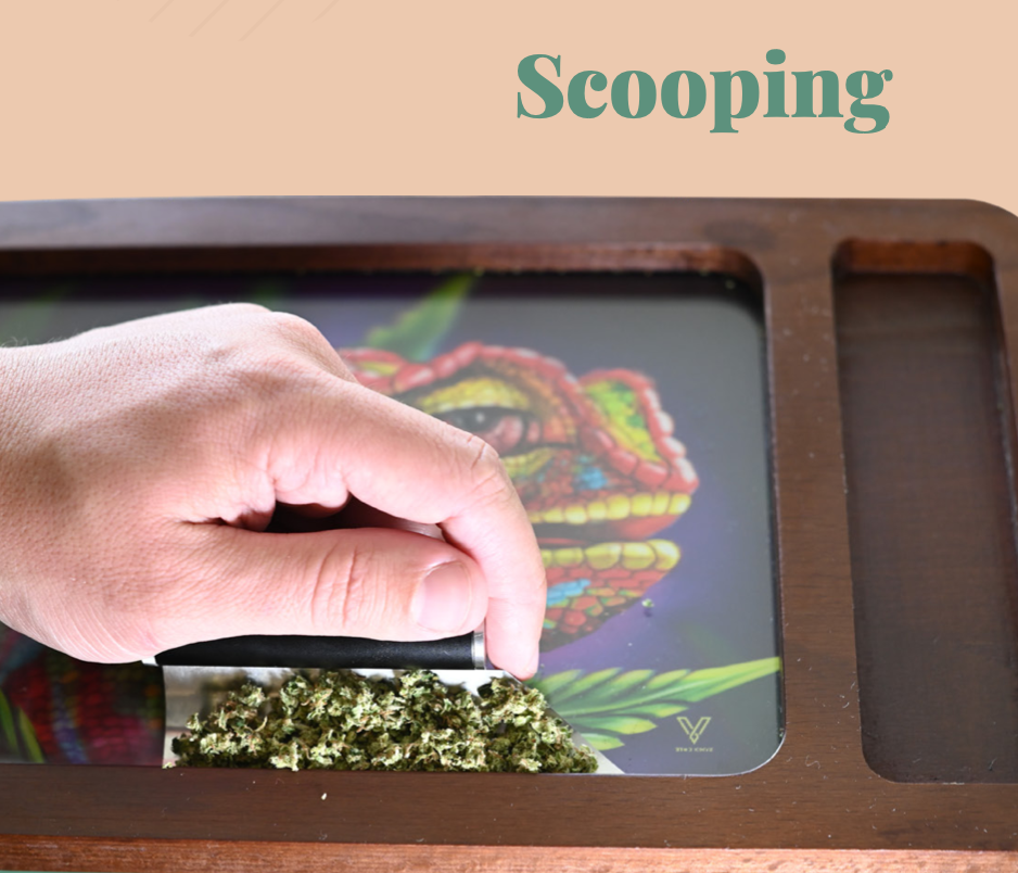 KronicBlade by Happy Kit - Close-up of hand scooping herbs on artistic tray