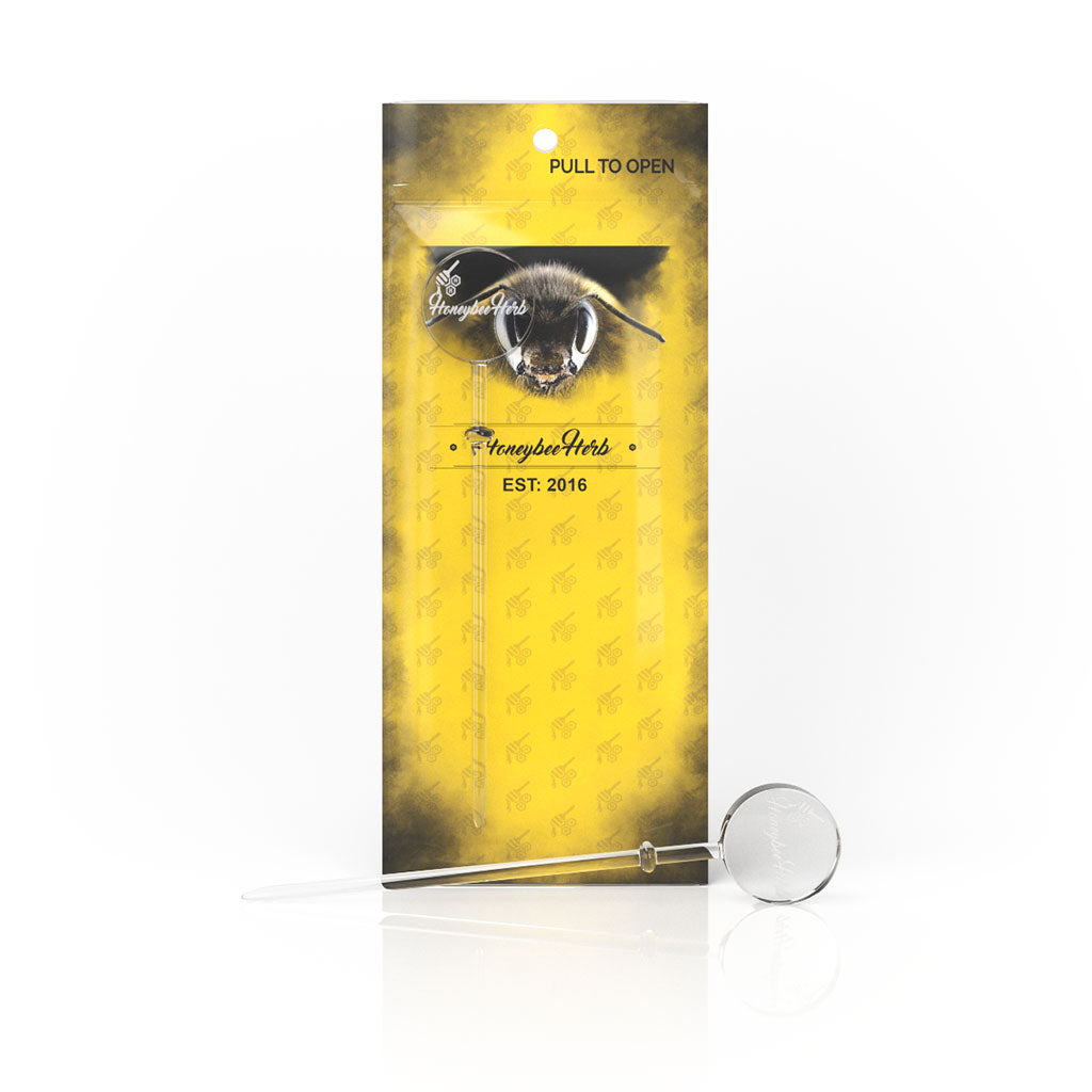 Honeybee Herb Side Top Dabber & Carb Cap for Dab Rigs, Clear Quartz, Front View with Packaging
