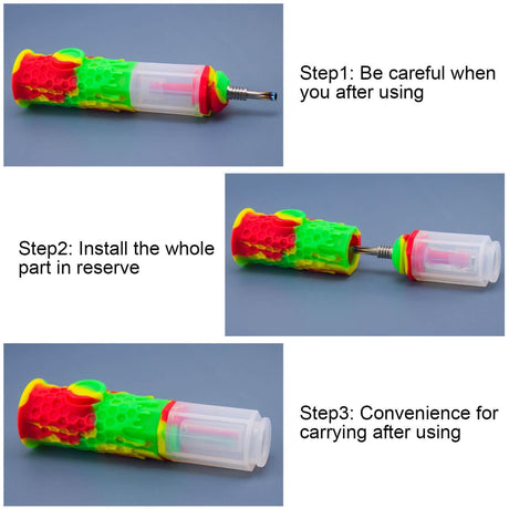 PILOT DIARY 7" Silicone Honeycomb Nectar Collector in various stages of assembly, easy to carry