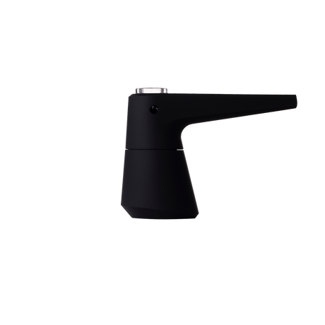 SOFTGLASS Unbreakable Pier Bubbler in Black with Cartridge Adapter - Side View on White Background