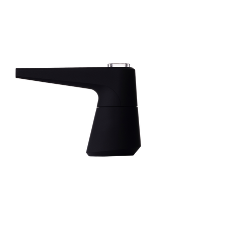 SOFTGLASS Unbreakable Black Pier Bubbler, Side View, with Cartridge Adapter - Easy Clean