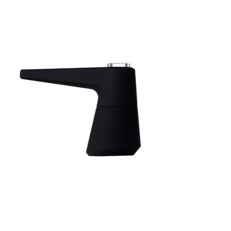 SOFTGLASS Unbreakable Pier Bubbler, Black, Side View with Cartridge Adapter - Easy to Clean
