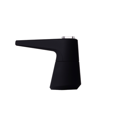 SOFTGLASS Unbreakable Pier Bubbler in Black, Side View, with Cartridge Adapter