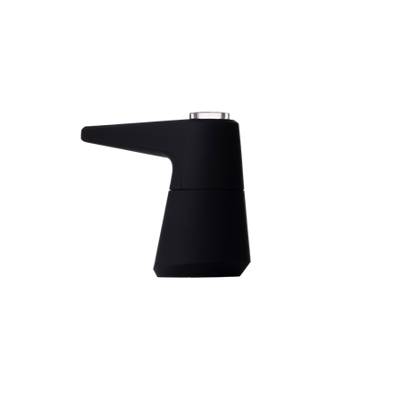 SOFTGLASS Unbreakable Pier Bubbler, Black, with Cartridge Adapter - Side View on White Background