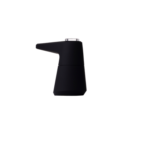 SOFTGLASS Unbreakable Pier Bubbler in Black, Side View with Cartridge Adapter - Easy to Clean