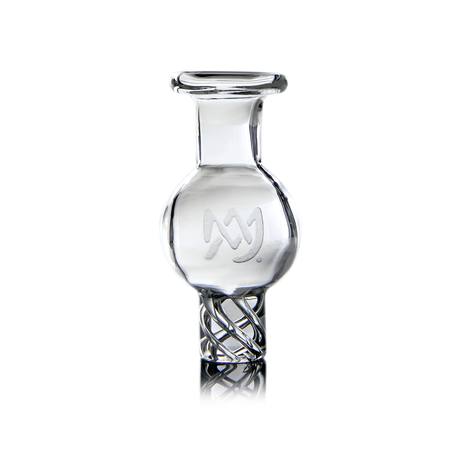 MJ Arsenal Spinner Carb Cap for Dab Rigs, Clear Borosilicate Glass, Front View