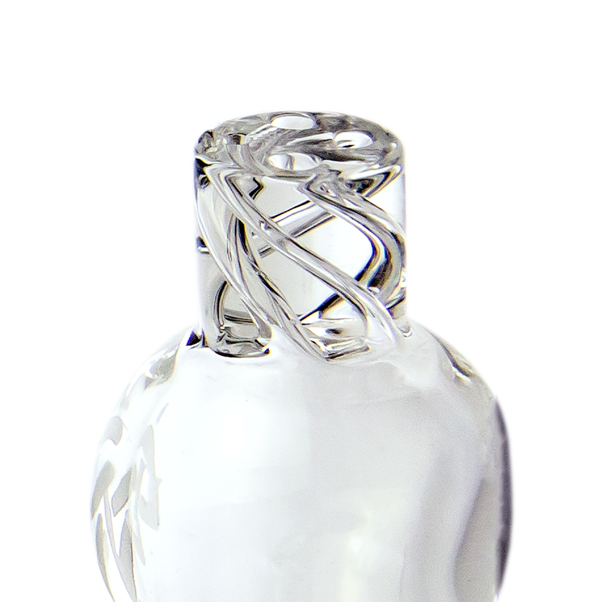 MJ Arsenal - Clear Spinner Carb Cap for Dab Rigs, Borosilicate Glass, Top View
