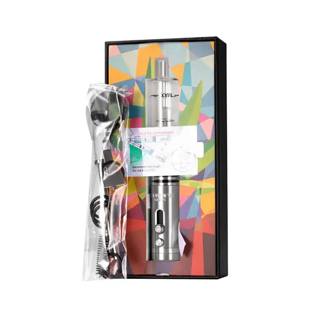 H20G Sunpipe Stainless Steel & Glass Water Pipe by Sunakin America, front view with packaging