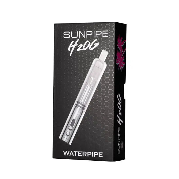 H2OG Sunpipe Stainless Steel Water Pipe by Sunakin America, Front View on Box