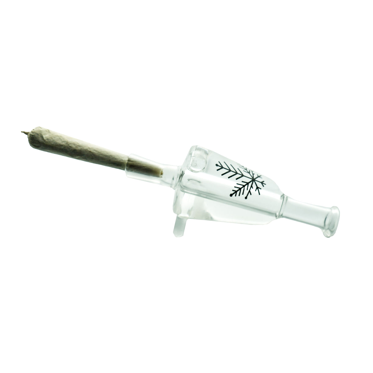 Freeze Pipe Glycerin Blunt Tip with cooling chamber for smooth hits, side view on white background
