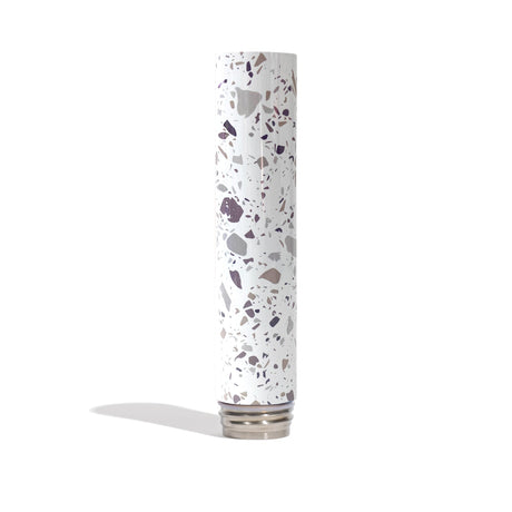 Chill Steel Pipes - White Terrazzo Neckpiece for Bongs, Side View on White Background