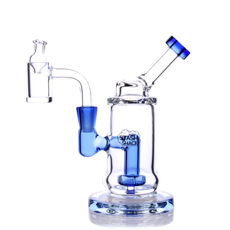 TerpDroid Mini Rig in Blue by The Stash Shack with Showerhead Percolator - Front View