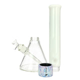 Prism HALO Tall Beaker Single Stack with clear glass and Prism logo, front view on white background