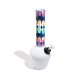 Chill Mix & Match Series bong with glossy white base and colorful neck, front view on white background
