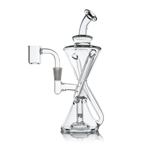 MJ Arsenal Time Turner Mini Dab Rig with Quartz Bucket, Front View on White Background
