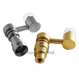 Honeybee Herb Titanium 4 in 1 Sidecar Hybrid Banger in Gold and Silver variants, angled view