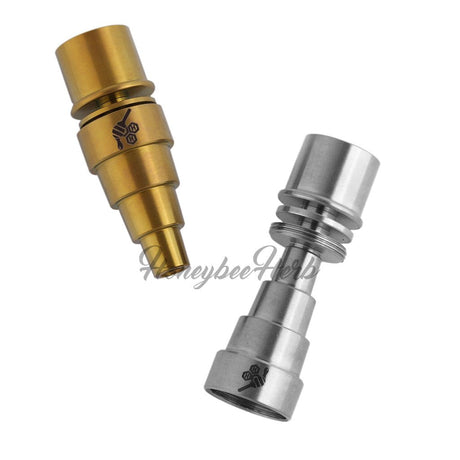 Honeybee Herb Titanium 6 in 1 E-Nail Dab Nail in Gold and Silver, Isolated on White