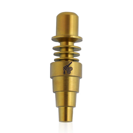 Honeybee Herb Titanium 6 in 1 Skillet E-Nail Dab Nail, Gold Variant, Front View