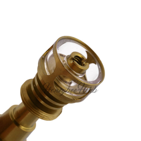 Honeybee Herb Titanium 6-in-1 Hybrid Dab Nail for E-Rigs, Top View on White Background