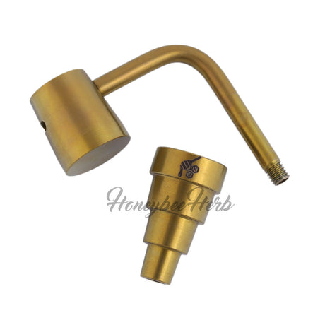 Honeybee Herb Titanium 6 in 1 Long Neck Banger Dab Nail for E-Rigs, Gold Variant