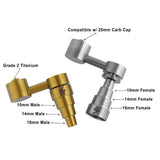Honeybee Herb Titanium 6 in 1 Sidecar Dab Nail, compatible with various joint sizes, front view