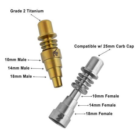 Honeybee Herb Titanium 6-in-1 Skillet E-Nail Dab Nail, versatile with multiple joint sizes