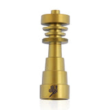 Honeybee Herb Titanium 6-in-1 Original Dab Nail in Gold, Front View, Versatile Fit for Rigs