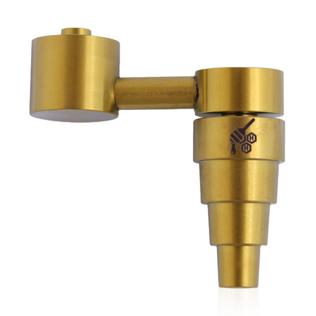 Honeybee Herb Titanium 6 in 1 Sidecar Dab Nail in Gold, versatile joint sizes, for dab rigs