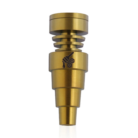 Honeybee Herb Titanium 6 in 1 Skillet Dab Nail in Gold, versatile design for various joint sizes