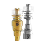 Honeybee Herb Titanium 6 in 1 Hybrid Dab Nail in Gold and Silver Variants, Front View