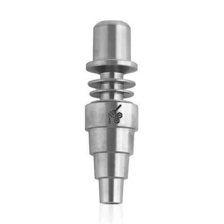 Honeybee Herb Titanium 6 in 1 Skillet E-Nail Dab Nail, versatile fit, front view on white