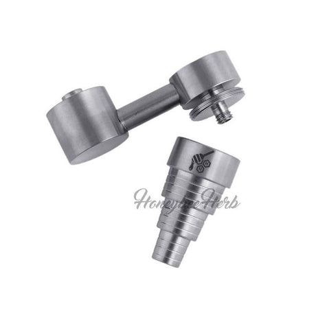 Honeybee Herb Titanium 6 in 1 Sidecar Dab Nail in Silver, Versatile Joint Sizes, for E-Rigs