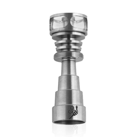 Honeybee Herb Titanium 6 in 1 Cage Hybrid Dab Nail for E-Rigs, Front View on White
