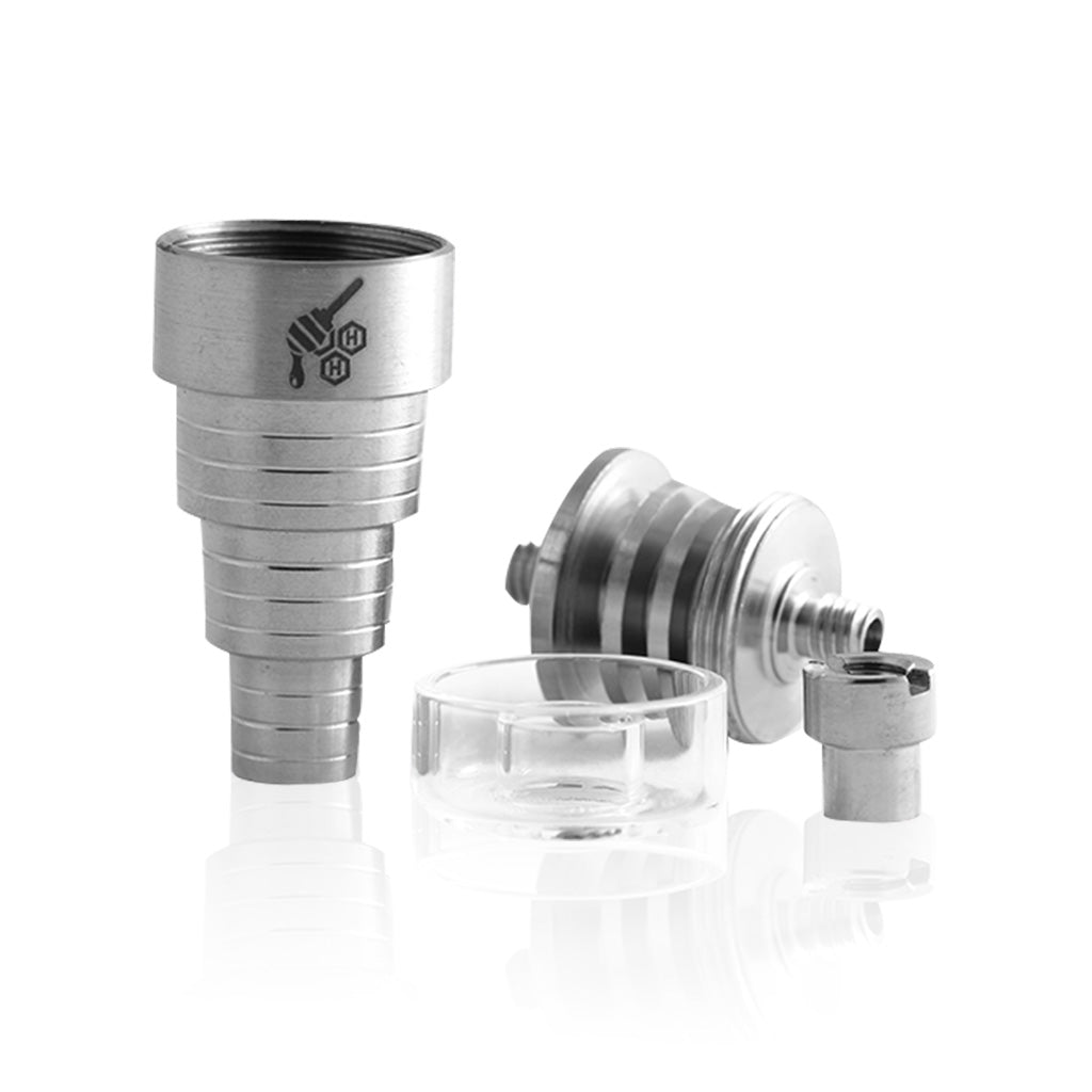 Honeybee Herb Titanium 6 in 1 Hybrid Dab Nail, versatile for 10-19mm joints, ideal for concentrates